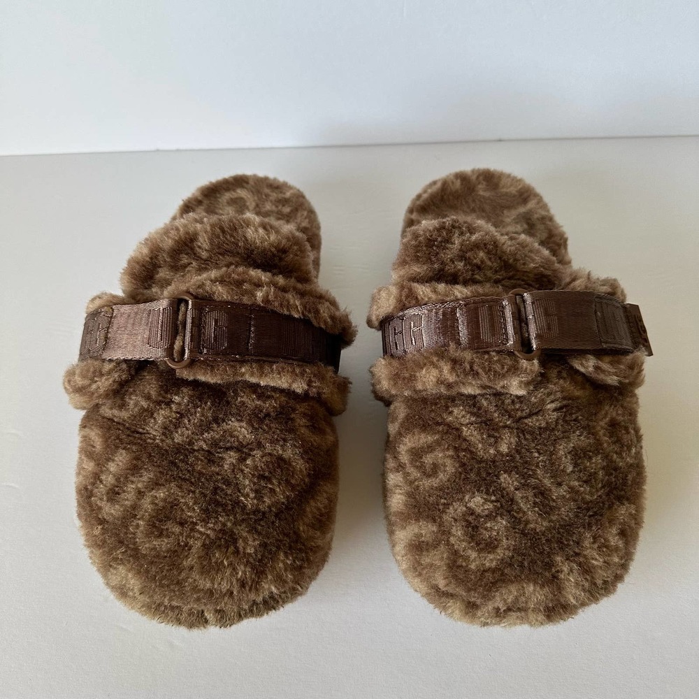 Ugg Men’s Fluff It Pop Slide-On Slides Slippers Chesnut Spout